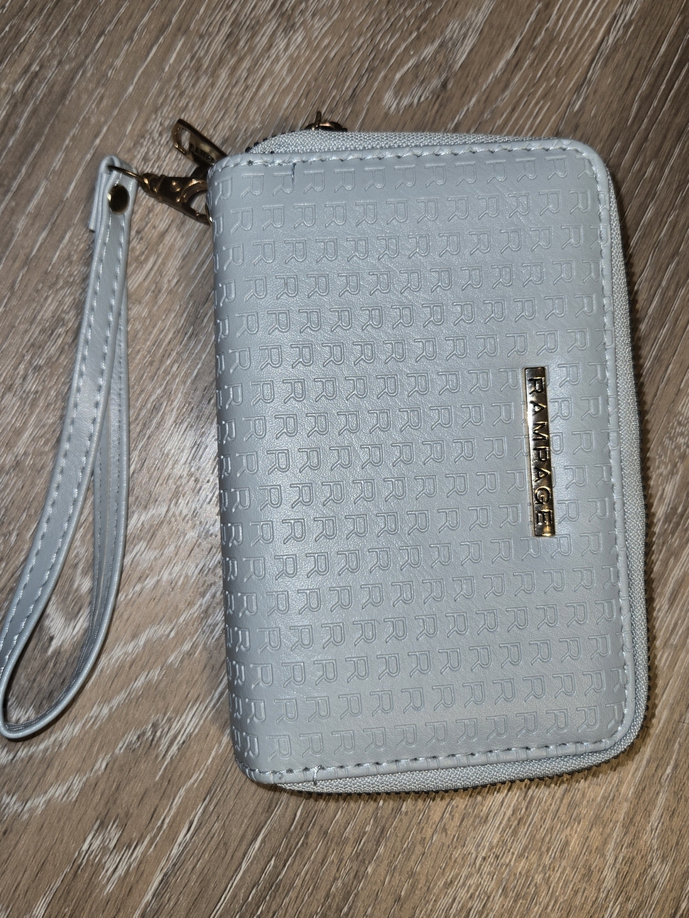 Y2K Rampage Light Gray Zip Wristlet Wallet